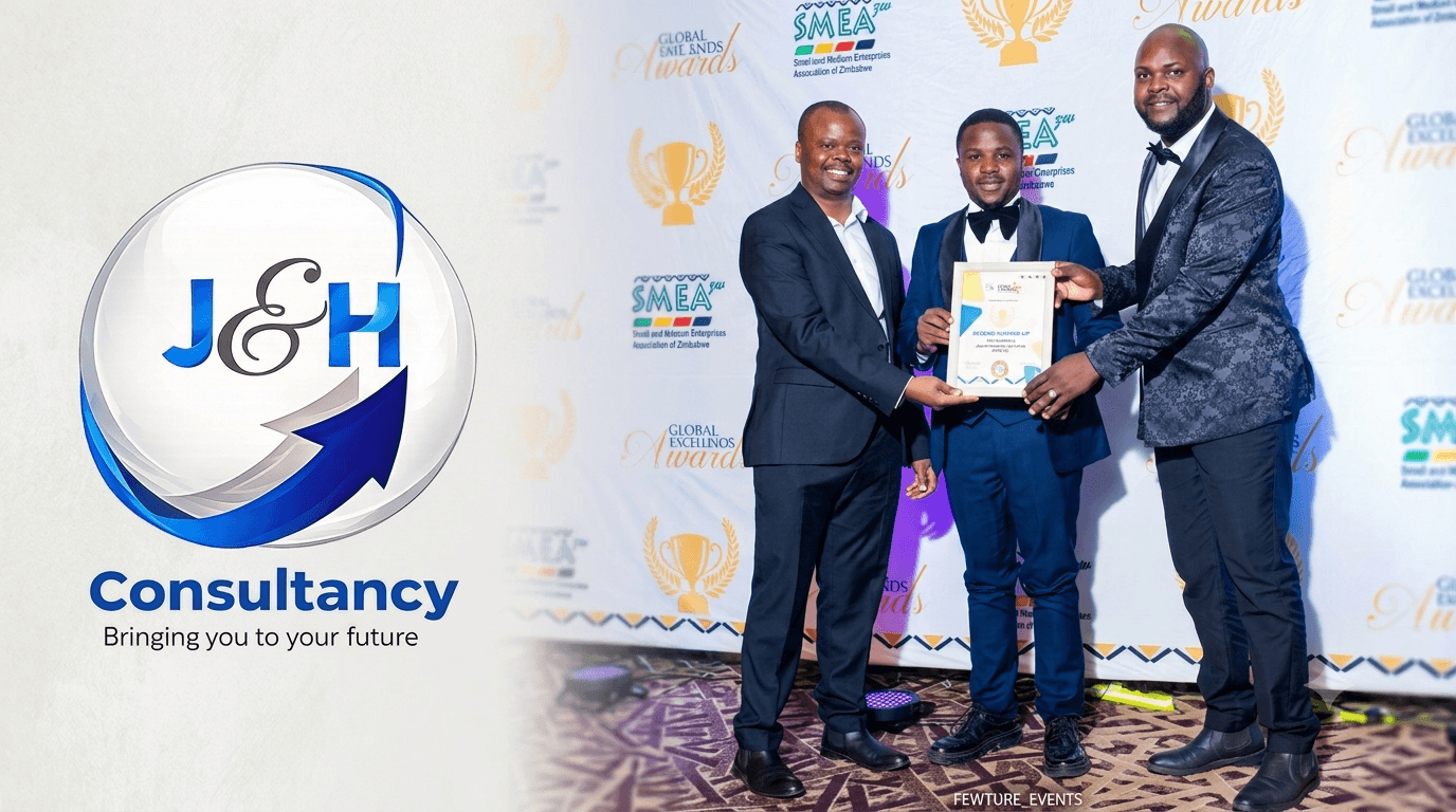 J&H Consultancy leadership at the Global Excellence Awards with SMEA Zimbabwe