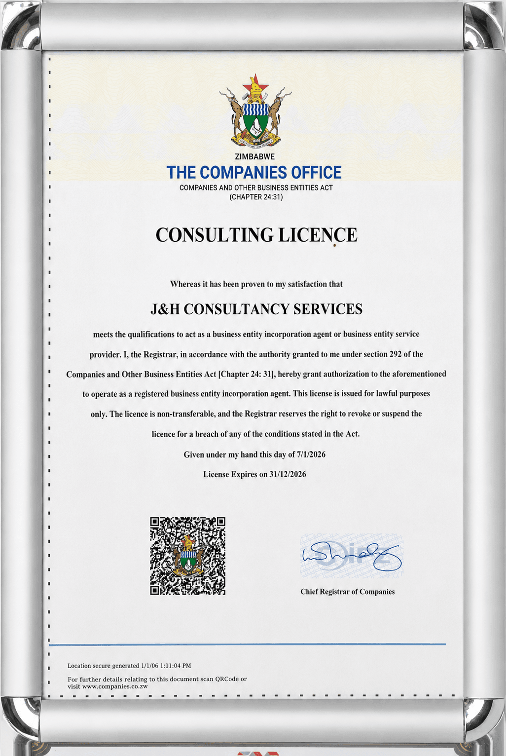 Consulting licence — Companies Office — authorised incorporation agent (2026)