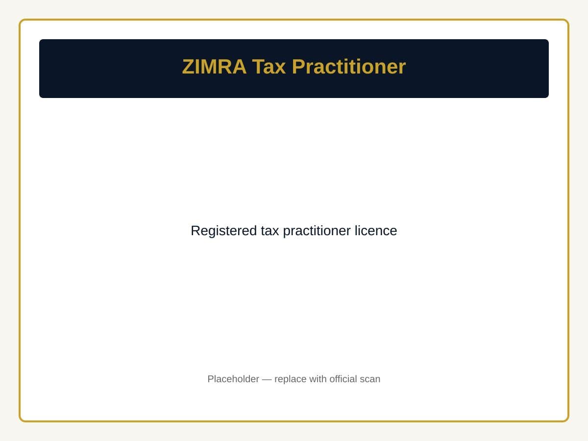 ZIMRA tax practitioner — Registered tax practitioner licence
