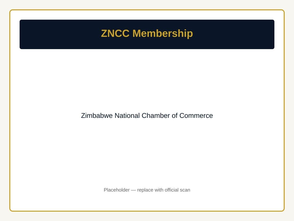 ZNCC membership — Zimbabwe National Chamber of Commerce